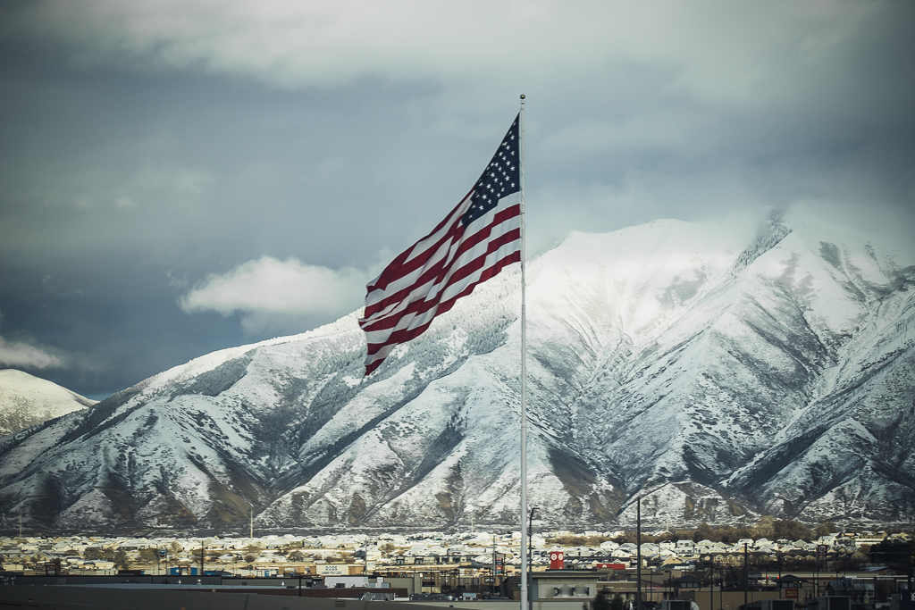 USA flag in Utah