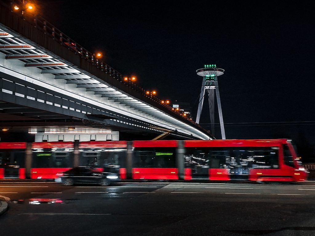 tram in Bratislava by Most SNP bridge ©Damiano Nigro