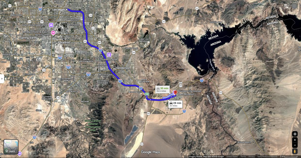 map Las Vegas to Boulder City